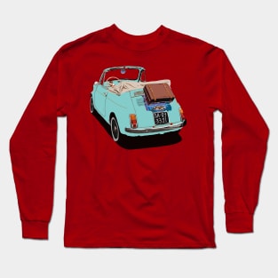 With vintage car, journey, Road Trip, Mint color car Long Sleeve T-Shirt